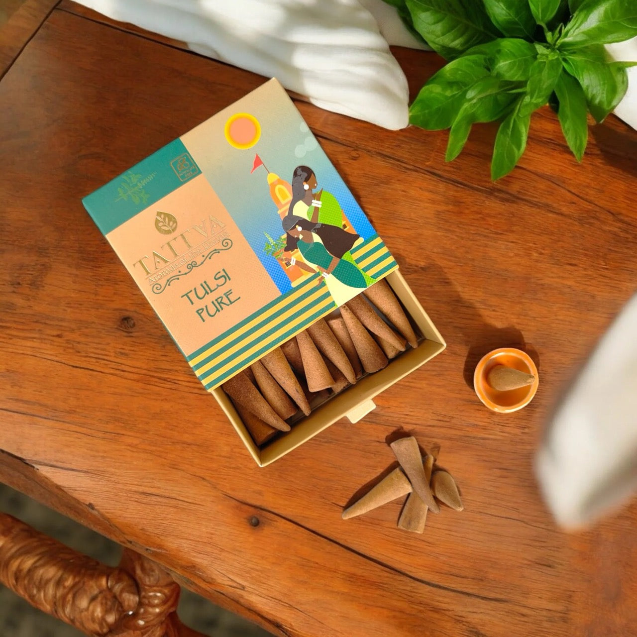 Tattva TULSI PURE Incense Cones (40 Cones)