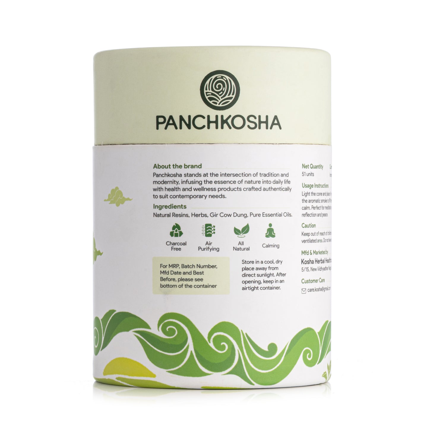 Panchkosha TULSI Incense Cones (51 units)