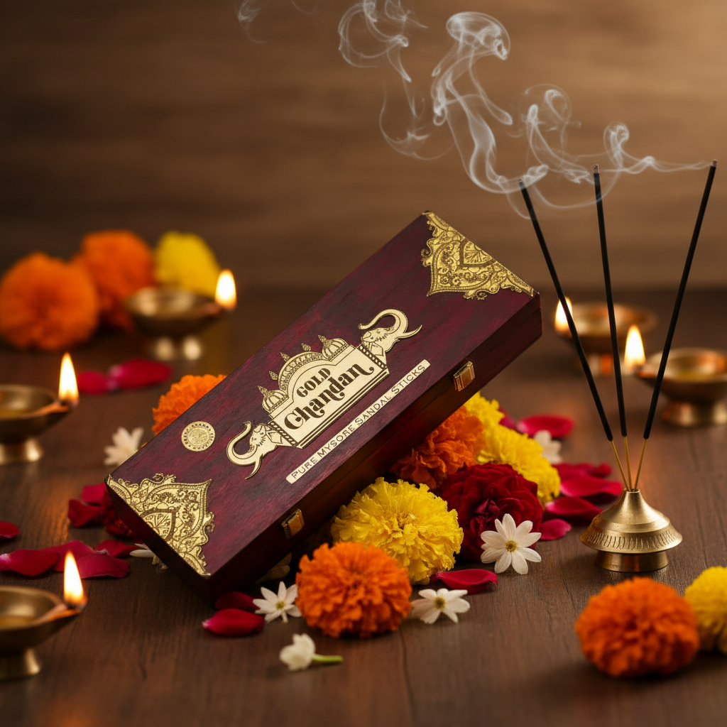 Orkay Fragrance GOLD CHANDAN Pure Mysore Sandal Sticks (1 stick)