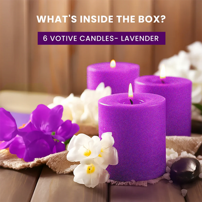 IRIS LAVENDER Votive Candles (Pack of 6)