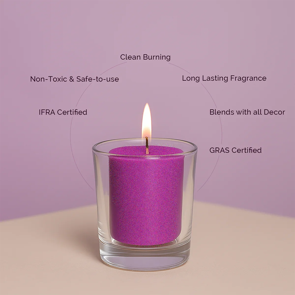 IRIS LAVENDER Votive Candles (Pack of 6)