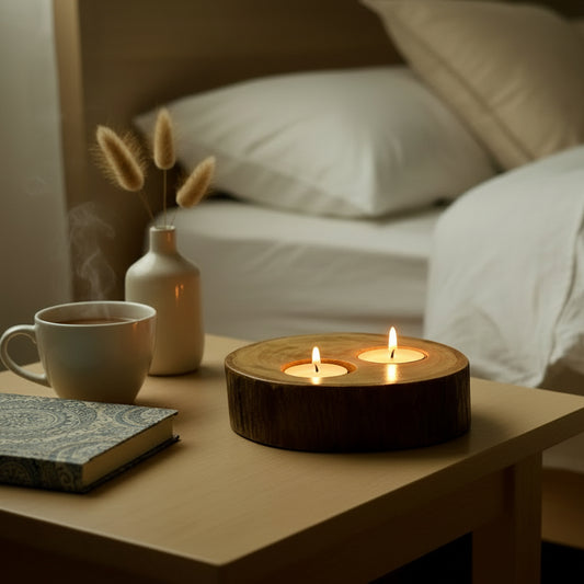 Aavyaa Candle holder Log Slice 6"