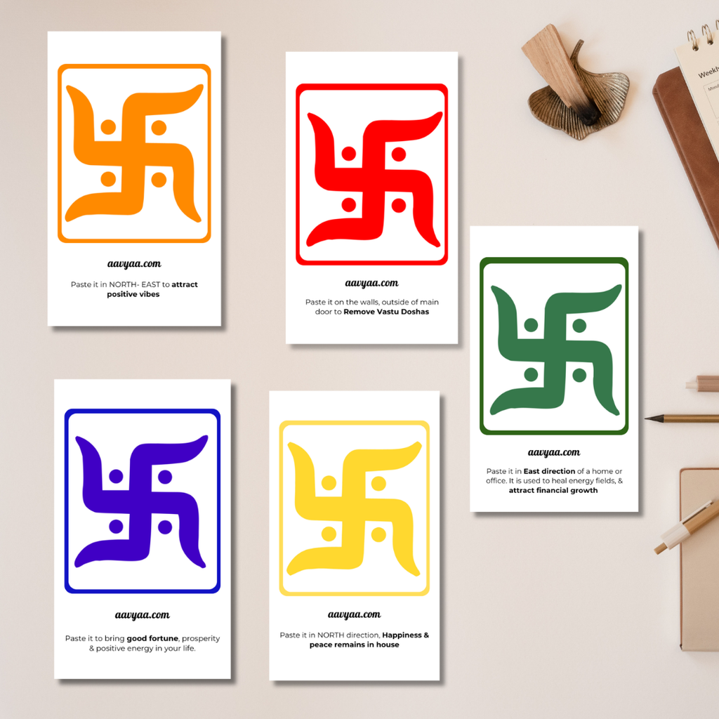 Aavyaa 5 color Swastik Stickers