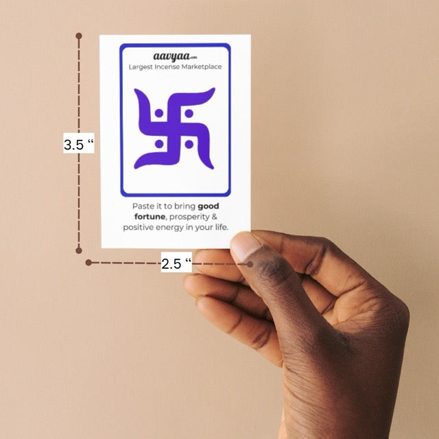 Aavyaa Blue Swastik sticker (2.25" x 3.5")