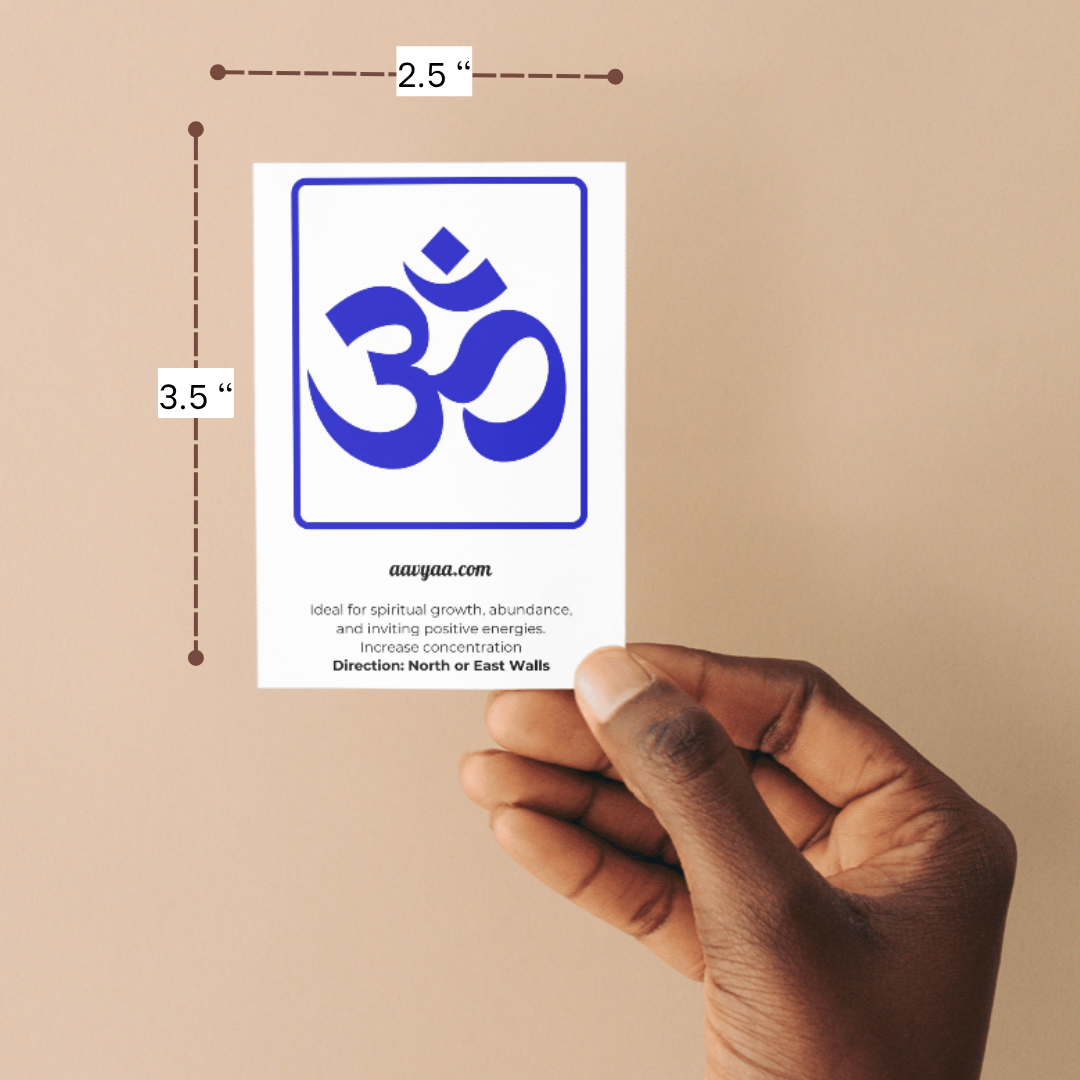 Aavyaa OM Stickers- Blue, Transparent(2.25" x 3.5")