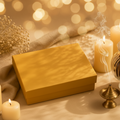 Golden gift box for packaging (empty)