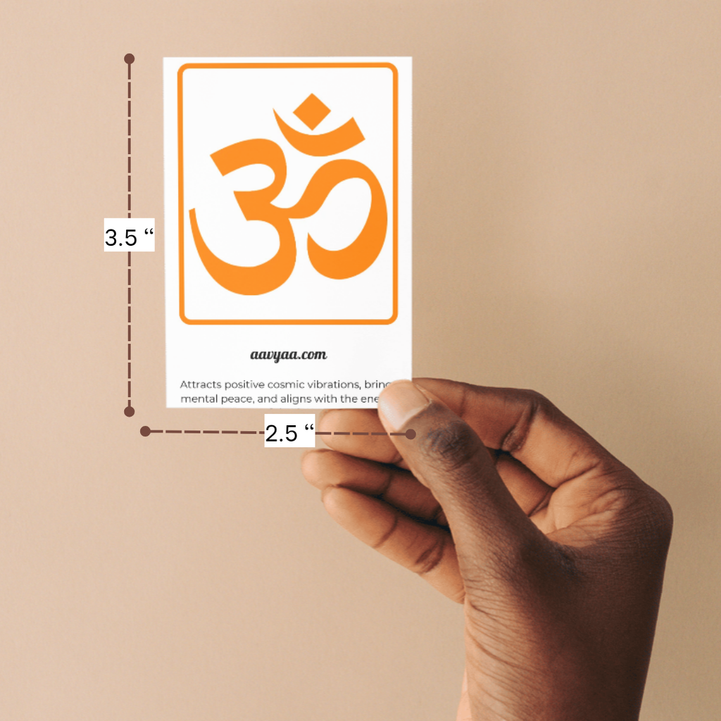 Aavyaa OM Stickers- Orange square, Transparent(2.25" x 3.5")