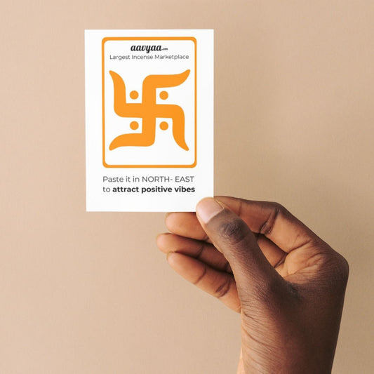Aavyaa Orange Swastik Stickers (2.25" x 3.5")