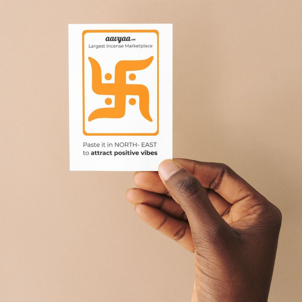 Aavyaa Orange Swastik Stickers