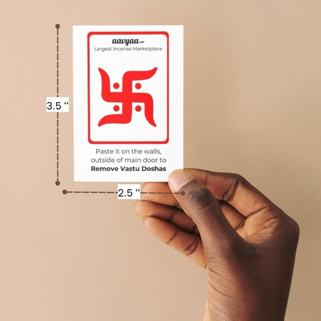 Aavyaa Red Swastik Sticker (2.25" x 3.5")
