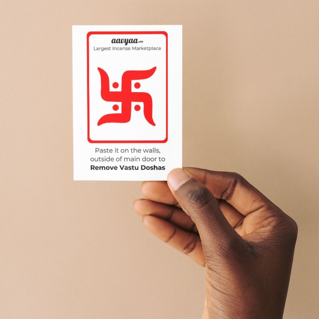 Aavyaa Red Swastik Sticker (2.25" x 3.5")