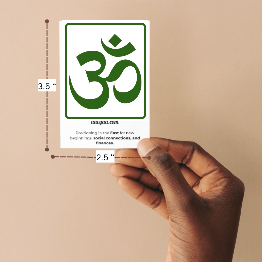 Aavyaa OM Stickers-Green square, Transparent(2.25" x 3.5")