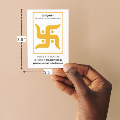 Aavyaa Yellow Swastik Stickers (2.25" x 3.5")
