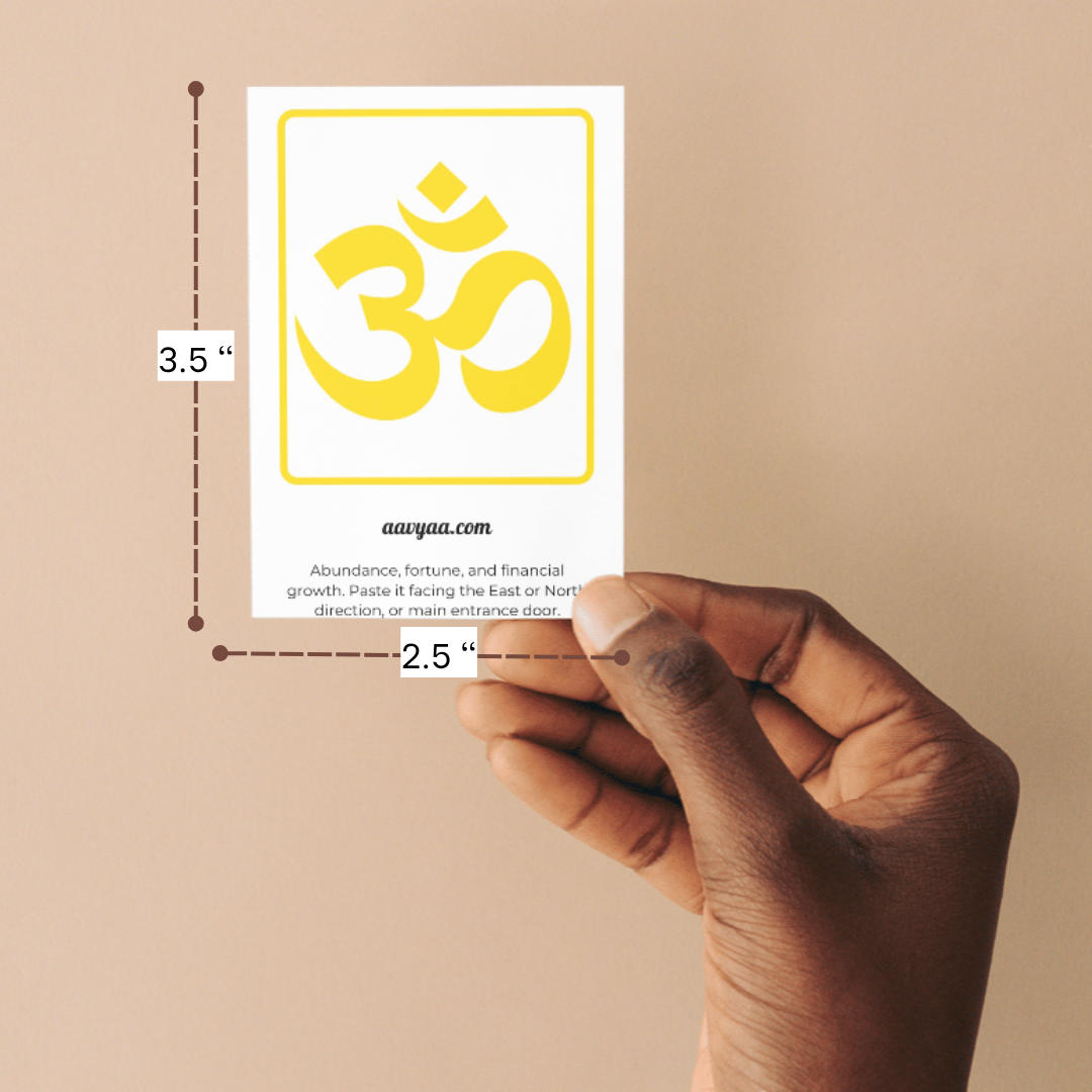 Aavyaa  OM Stickers-Yellow square, Transparent(2.25" x 3.5")