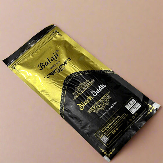 Balaji BLACK OUDH Premium Incense Sticks Zipper (100 gm)
