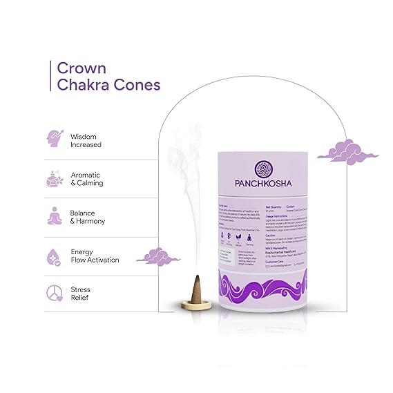 Panchkosha CROWN CHAKRA Incense Cones (51 units)