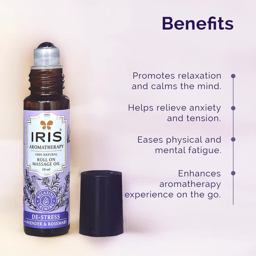 Iris DESTRESS  Roll On Massage Oil by IRIS Aromatherapy (10ml)