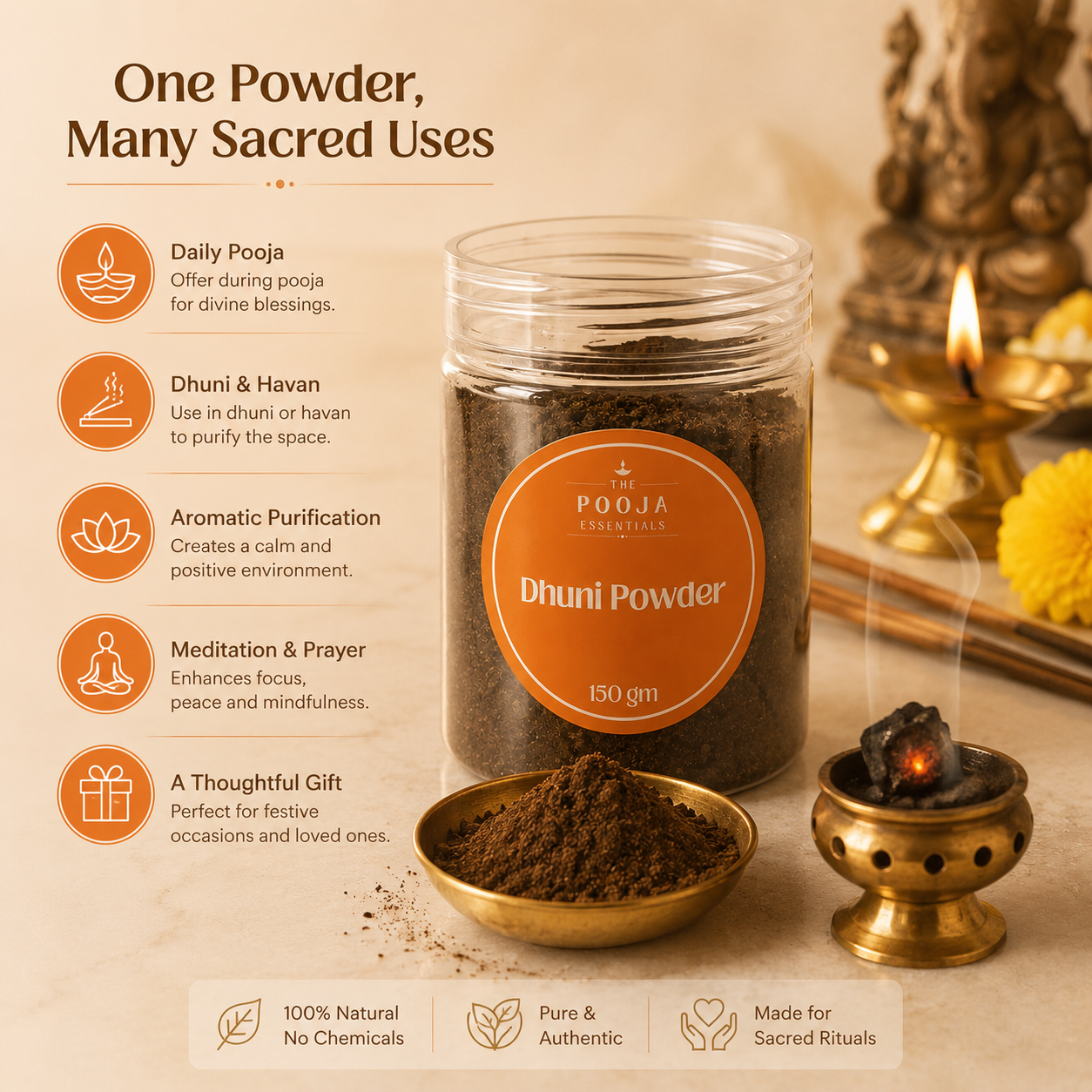 The Pooja Essentials Dhuni Powder (150 gms)