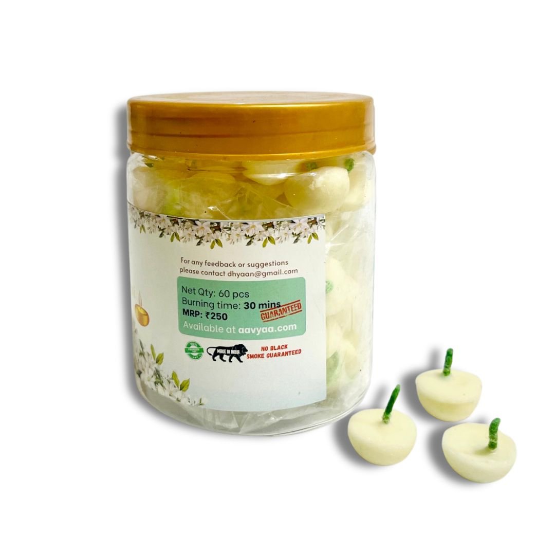 Dhyaan Jasmine Ghee Diya Jyot (60 pcs)