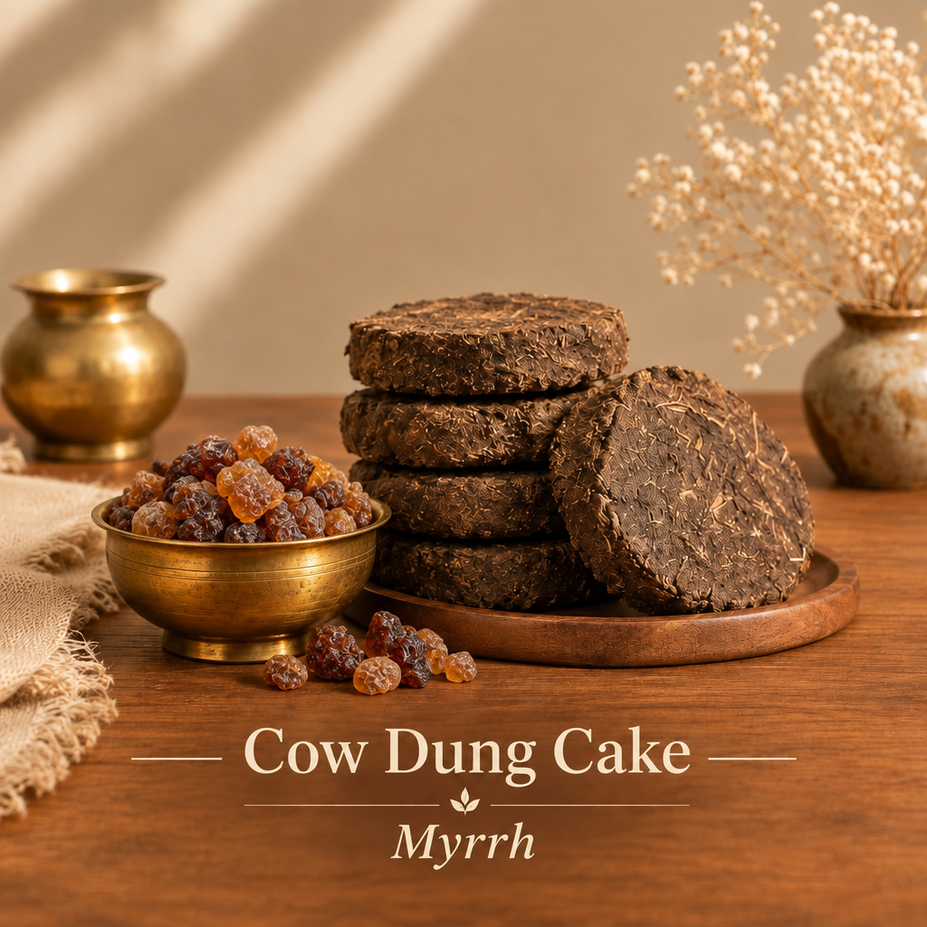 The Pooja Essensials Cow Dung Cakes (10 pcs) Loban