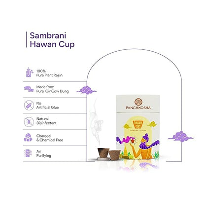 Panchkosha SAMBRANI LOBAN Hawan Cups (21 Hawan cups)