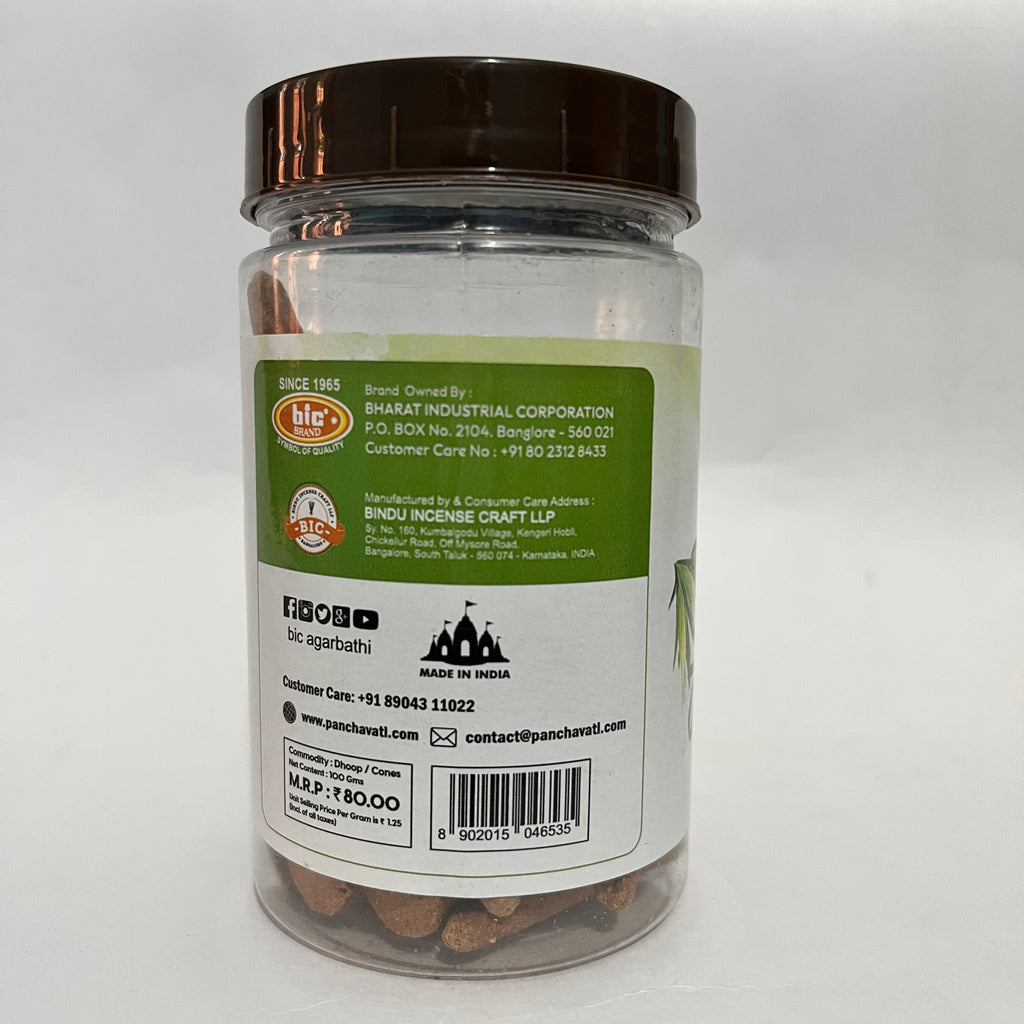 BIC KEWDA Premium Dhoop Cones Jar (100gm)