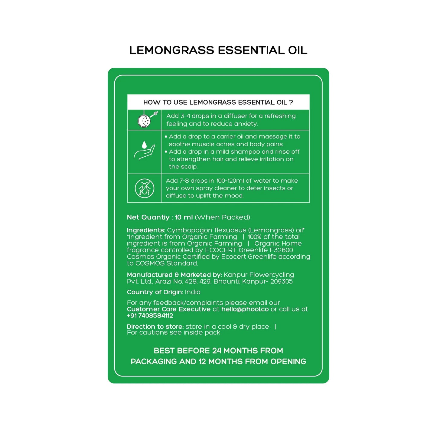 Phool Lemongrass Essential Oil (10ML)