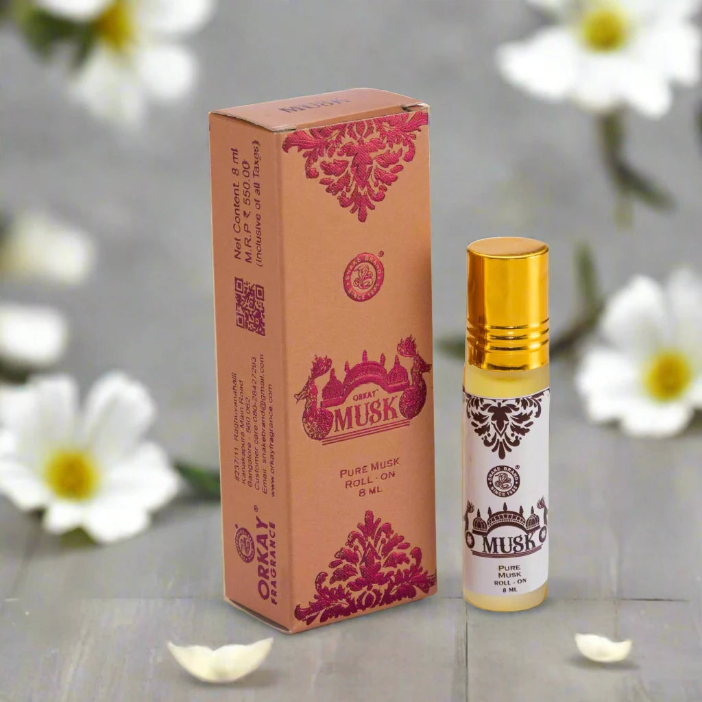 Orkay Musk perfume bottle and packaging on a white background