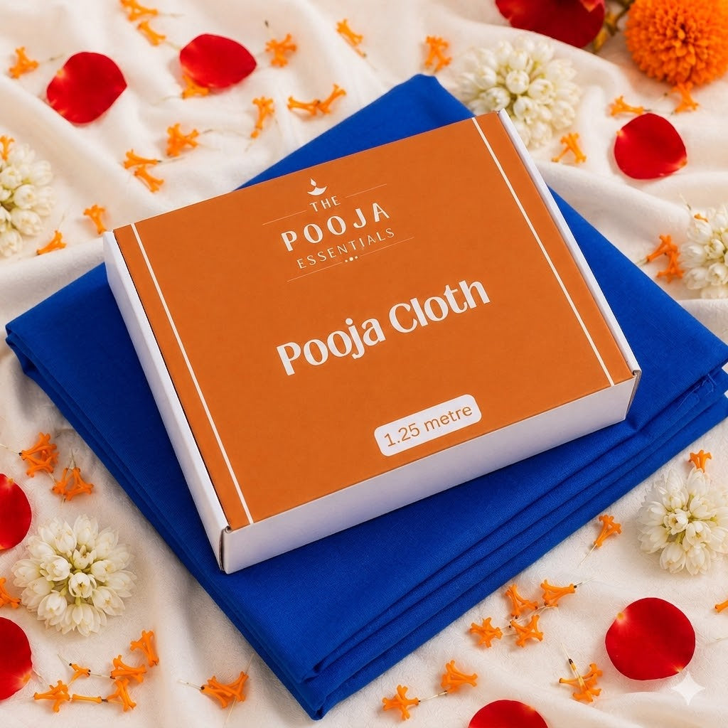 The Pooja Essentials Pooja cloth (Blue 1.25 m)