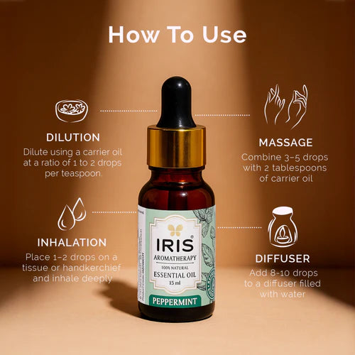 Iris Aromatherapy PEPPERMINT Essential oil (15ml)