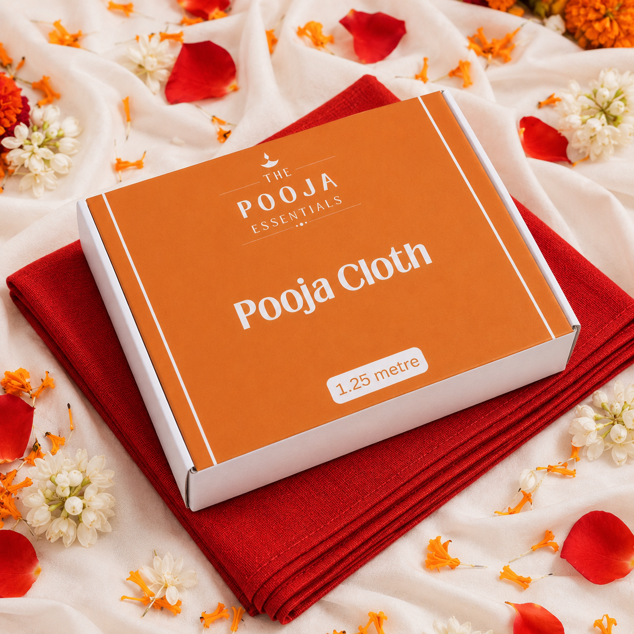 The Pooja Essentials Pooja cloth (Red 1.25 m)