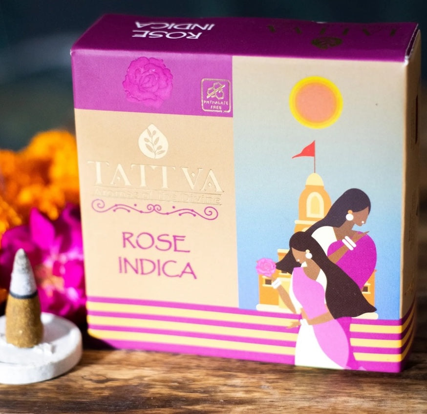 TATTVA Rose Indica Dhoop Cones (40 Sticks)