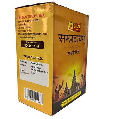 Delta SAMPRADAYAM Sambrani Sticks (12 X 16 Dhoop sticks)