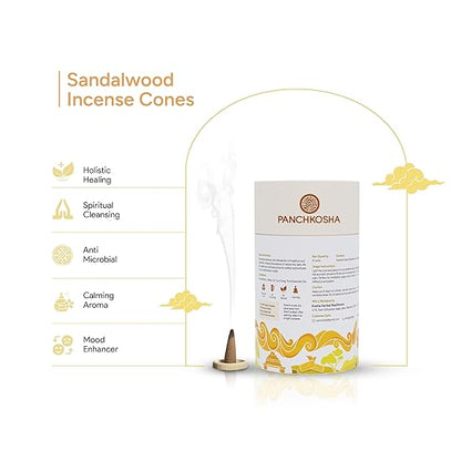 Panchkosha SANDALWOOD Incense Cones (51 units)