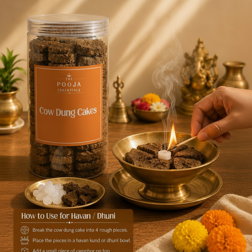 The Pooja Essensials Cow Dung Cakes (10 pcs)