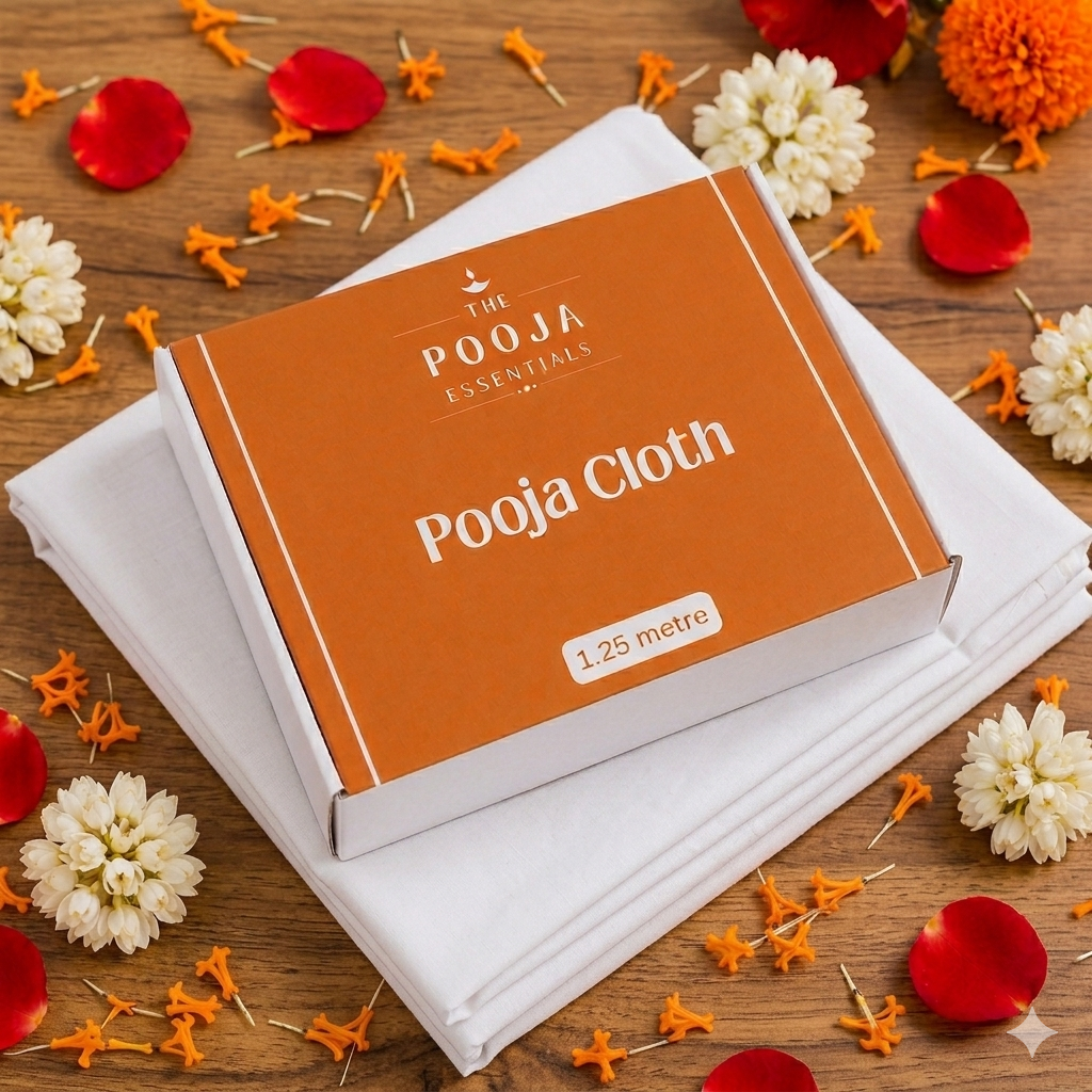 The Pooja Essentials Pooja cloth (White 1.25 m)