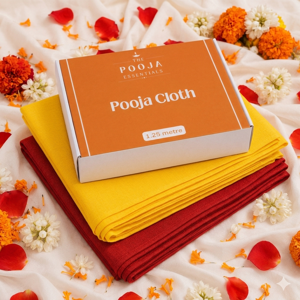 The Pooja Essentials Pooja cloth -Yellow & Red (1.25 m each)