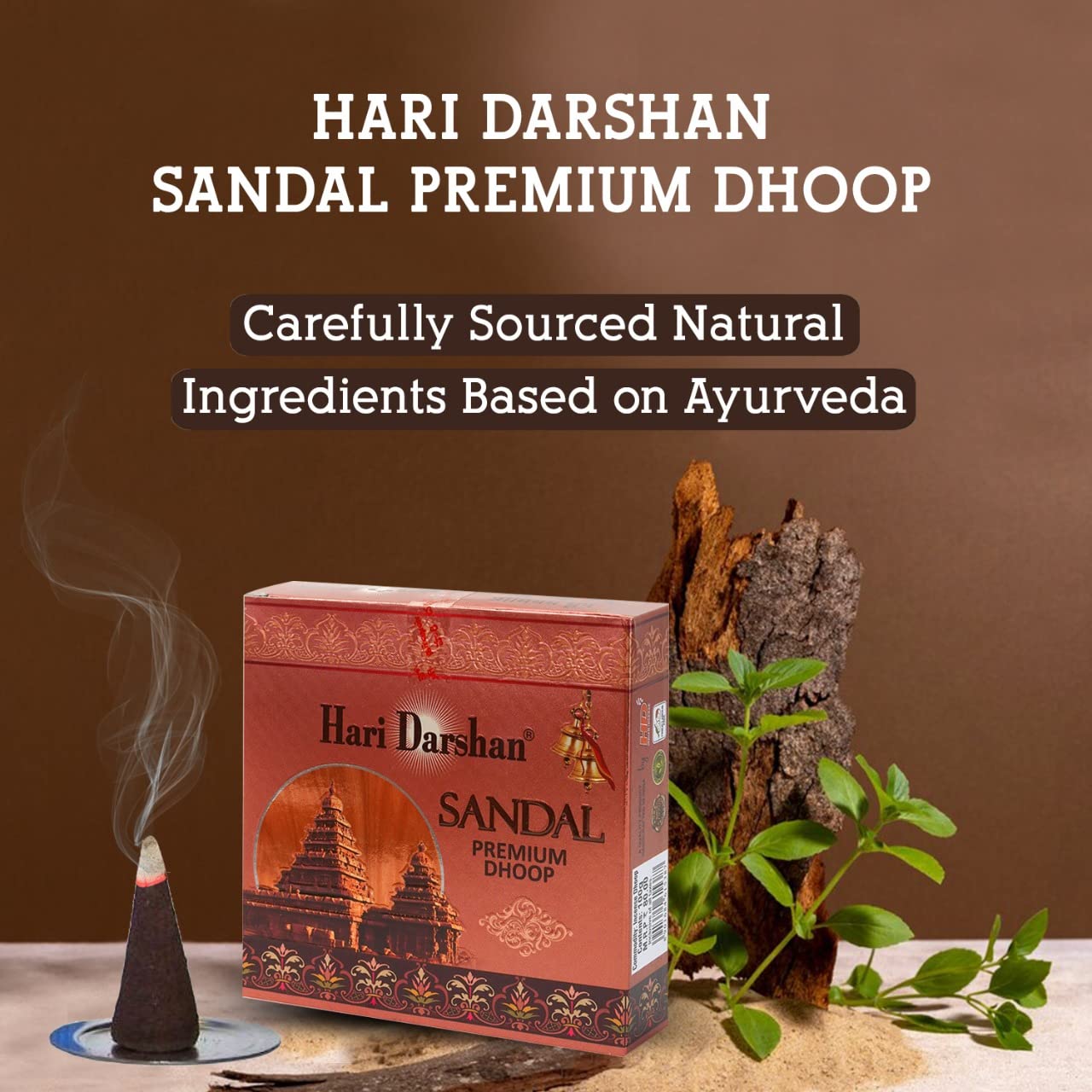 Hari Darshan TEMPLE SANDAL Premium Dhoop Wet Dhoop Sticks (100 gms)