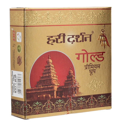 Hari Darshan TEMPLE GOLD Premium Dhoop Wet Dhoop Sticks (100 gms)