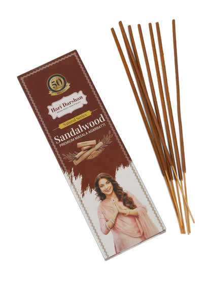 Hari Darshan Natural Series SANDALWOOD Premium Masala Agarbatti (60 gms)