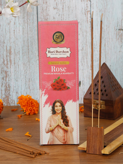 Hari Darshan Natural Series ROSE Premium Masala Agarbatti (60 gms)