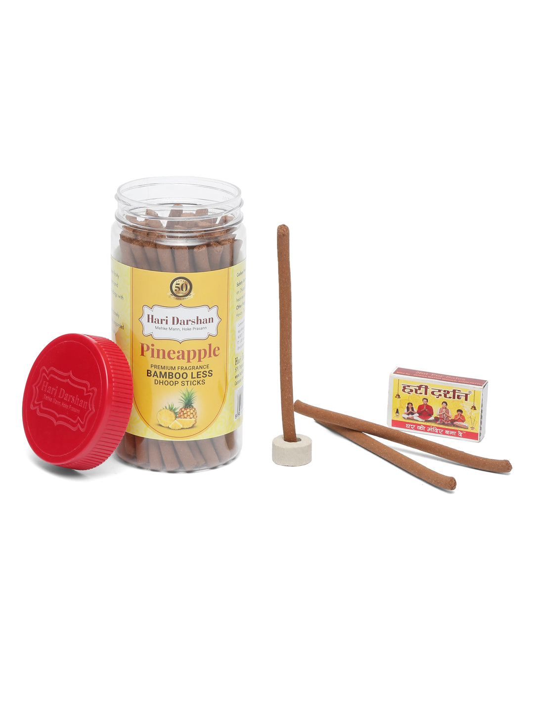 Hari Darshan PINEAPPLE Premium Fragrance Bamboo less Dhoop Sticks (125 gms)