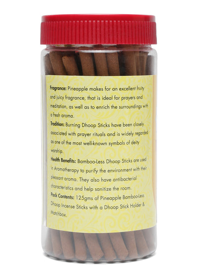 Hari Darshan PINEAPPLE Premium Fragrance Bamboo less Dhoop Sticks (125 gms)