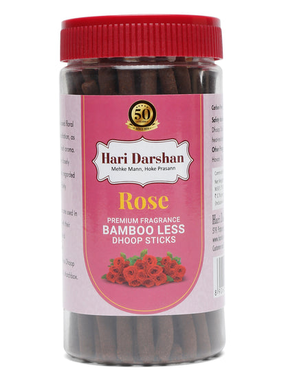 Hari Darshan ROSE Premium Fragrance Bamboo less Dhoop Sticks (125 gms)