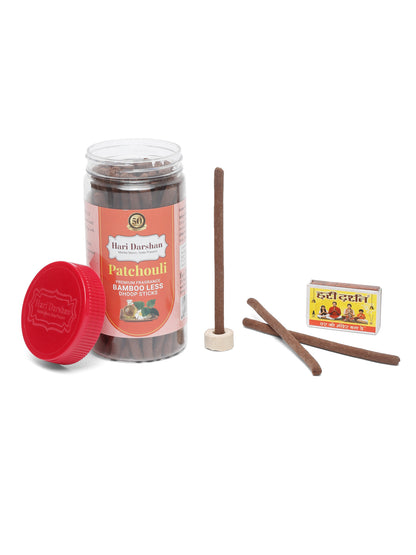 Hari Darshan PATCHOULI Premium Fragrance Bamboo less Dhoop Sticks (125 gms)