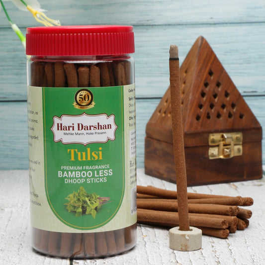 Hari Darshan TULSI Premium Fragrance Bamboo less Dhoop Sticks (125 gms)