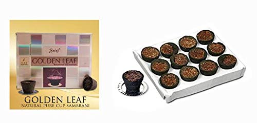 Balaji GOLDEN LEAF Natural Pure Cup Sambrani Havan Cups (12 cups)