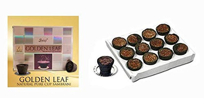 Balaji GOLDEN LEAF Natural Pure Cup Sambrani Havan Cups (12 cups)