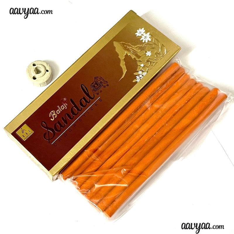 Balaji Australian Original Sandal (Chandan) Dhoop Sticks 10 Premium Thick  Dhoop | Trikuta Agarbatti