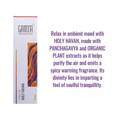 Gamta HOLY HAVAN Organic Incense Sticks (30 sticks)